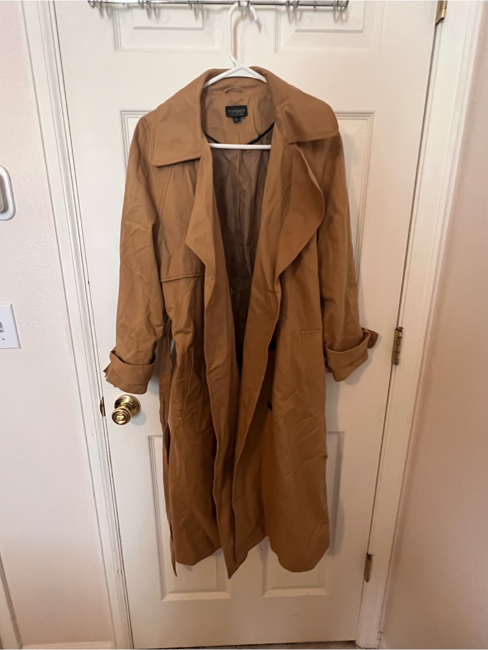 TOPSHOP Long Trench Coat - Camel